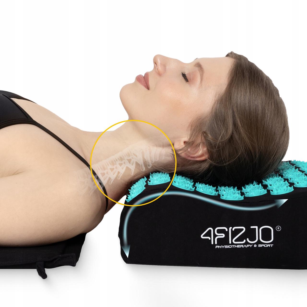 Килимок акупунктурний з подушкою 4fizjo Ergo Mat XL Аплікатор Кузнєцова Black/Blue (P-5907739313874) - фото 6