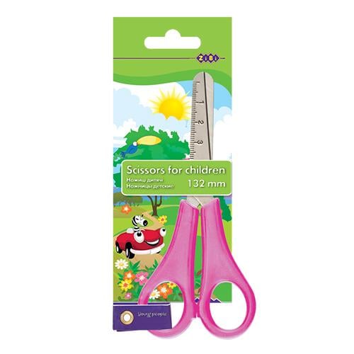 Ножницы детские ZB.5001-10 132 мм с линейкой Розовый
