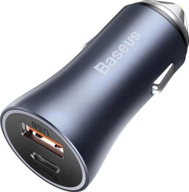 Зарядное устройство для автомобильного Baseus 40W с кабелем Type-C до Lightning Cable Golden Contactor Pro Dual Quick Car Charger 1USB/1 - фото 6