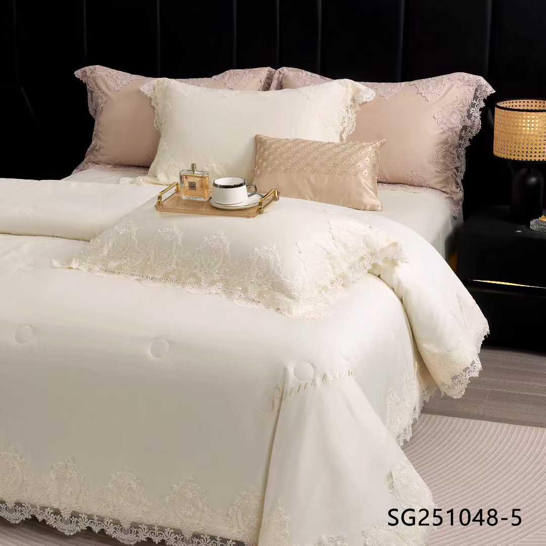 Комплект постільної білизни з ковдрою з мереживом євро (70129) - фото 2 Комплект постільної білизни з ковдрою з мереживом євро (70129) - фото 2