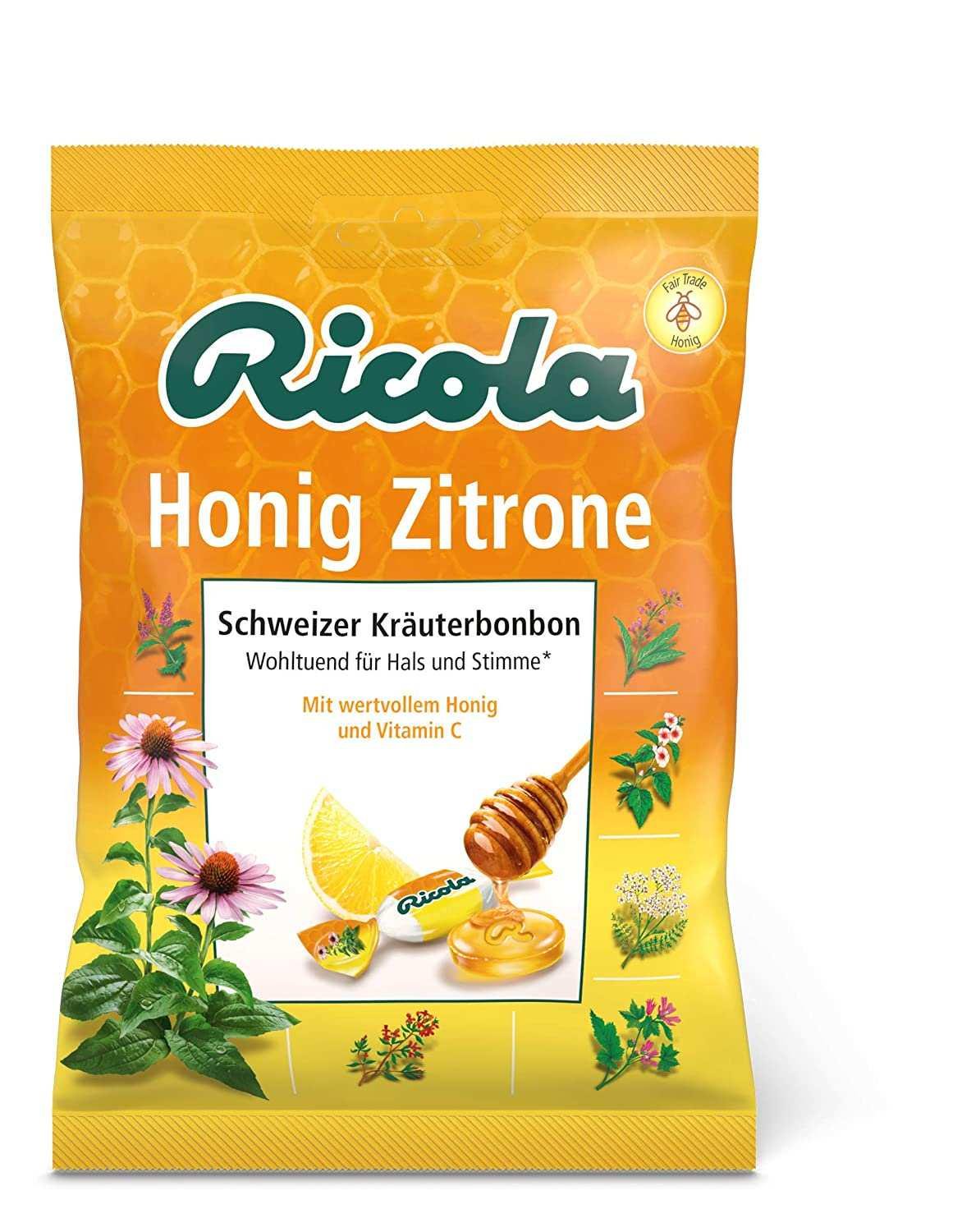 Льодяники Echinacea Honig Zitrone Ricola PD26 Швейцарські трави 75 г (P-6910806230664)