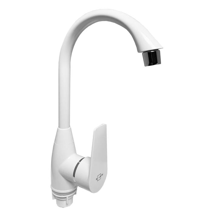 Змішувач для кухні Solone LAP4-C030 одноважільний пластик Білий