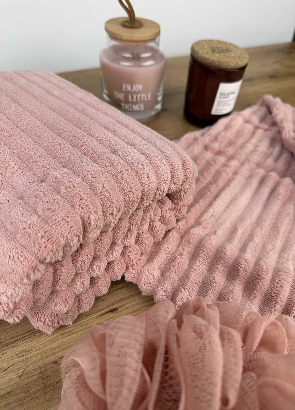 Подарочный набор полотенец из микрофибры Розовый (37-3) - фото 4