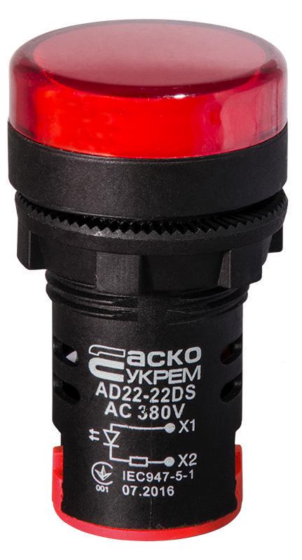 Світлосигнальна арматура АСКО-УКРЕМ AD22-22DS 380 В АC Червоний (A0140030150) Світлосигнальна арматура АСКО-УКРЕМ AD22-22DS 380 В АC Червоний (A0140030150)