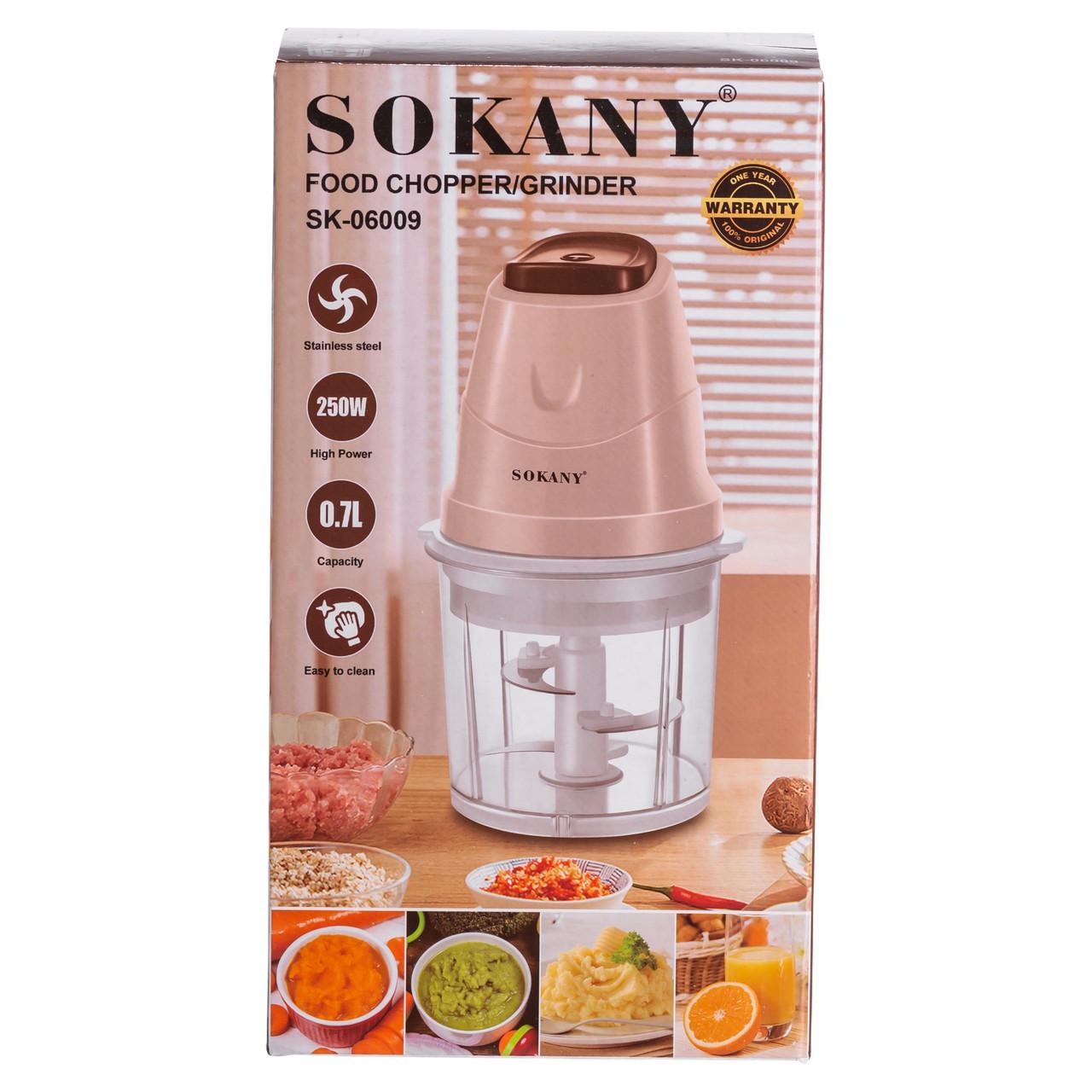 Чоппер измельчитель Sokany SK-06009R кухонный электрический 250 Вт с чашей 0,7 л (SK-06009R) - фото 7