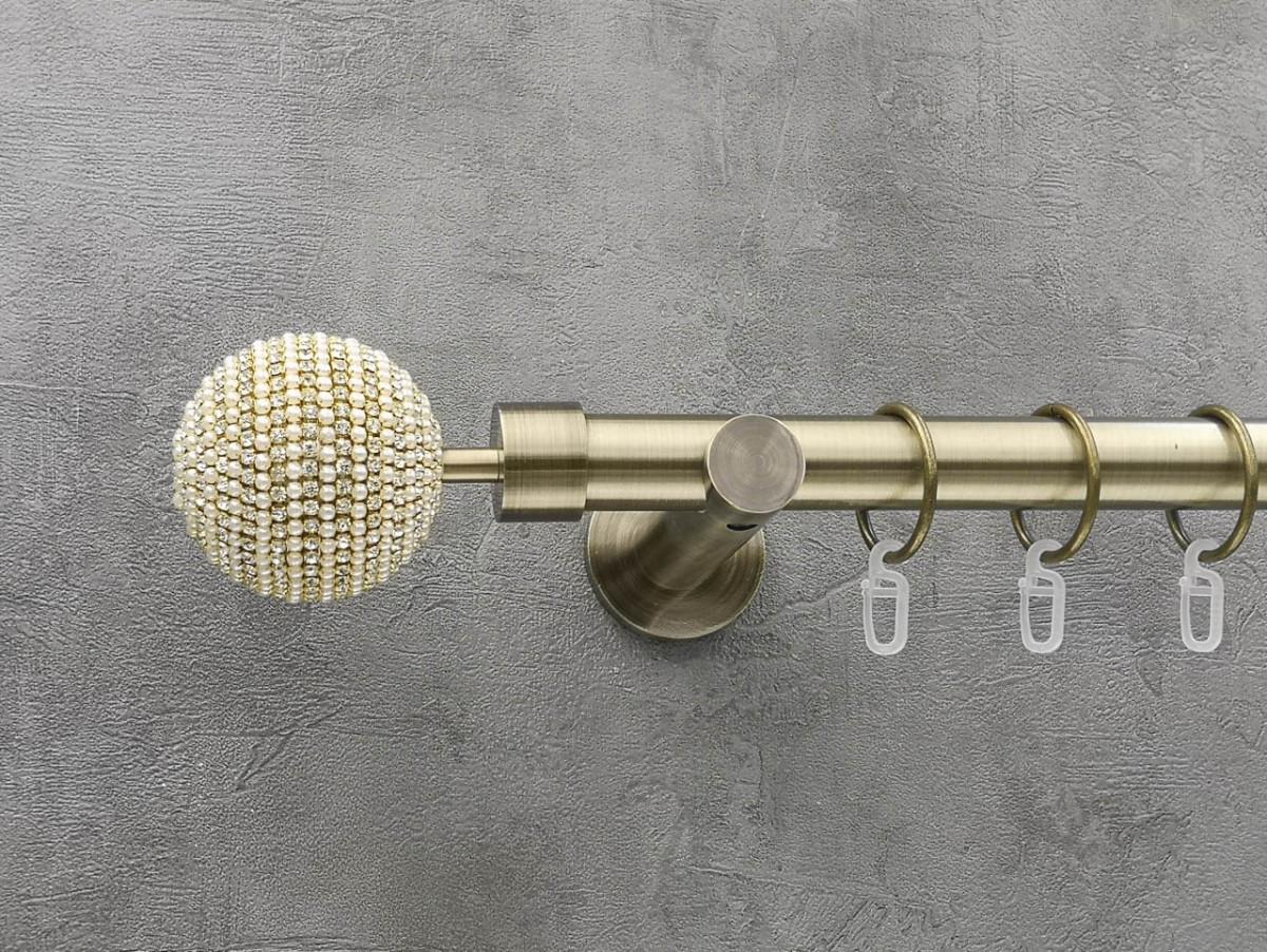 Карниз Quadrum Карера гладкая штанга одинарный универсальный 25 мм 160 см Антик (262040411)