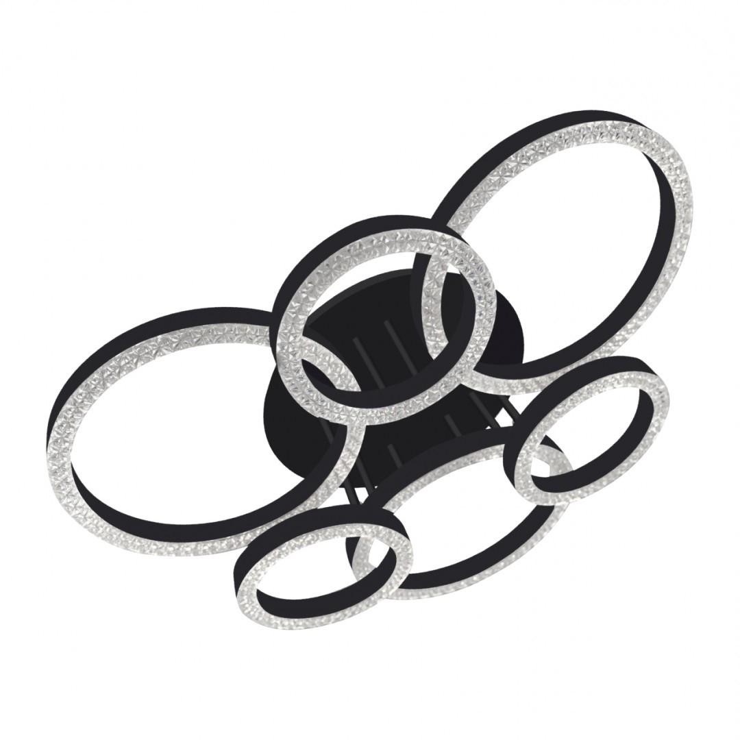 Люстра CT-R-120-BK LED 120Вт 3000-6000К 300-9600 Лм пульт Черный (V6919120233318)