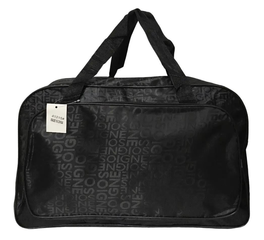 Сумка дорожня ручна поклажа з довгим ремінем через плече Чорний (41213BLK)