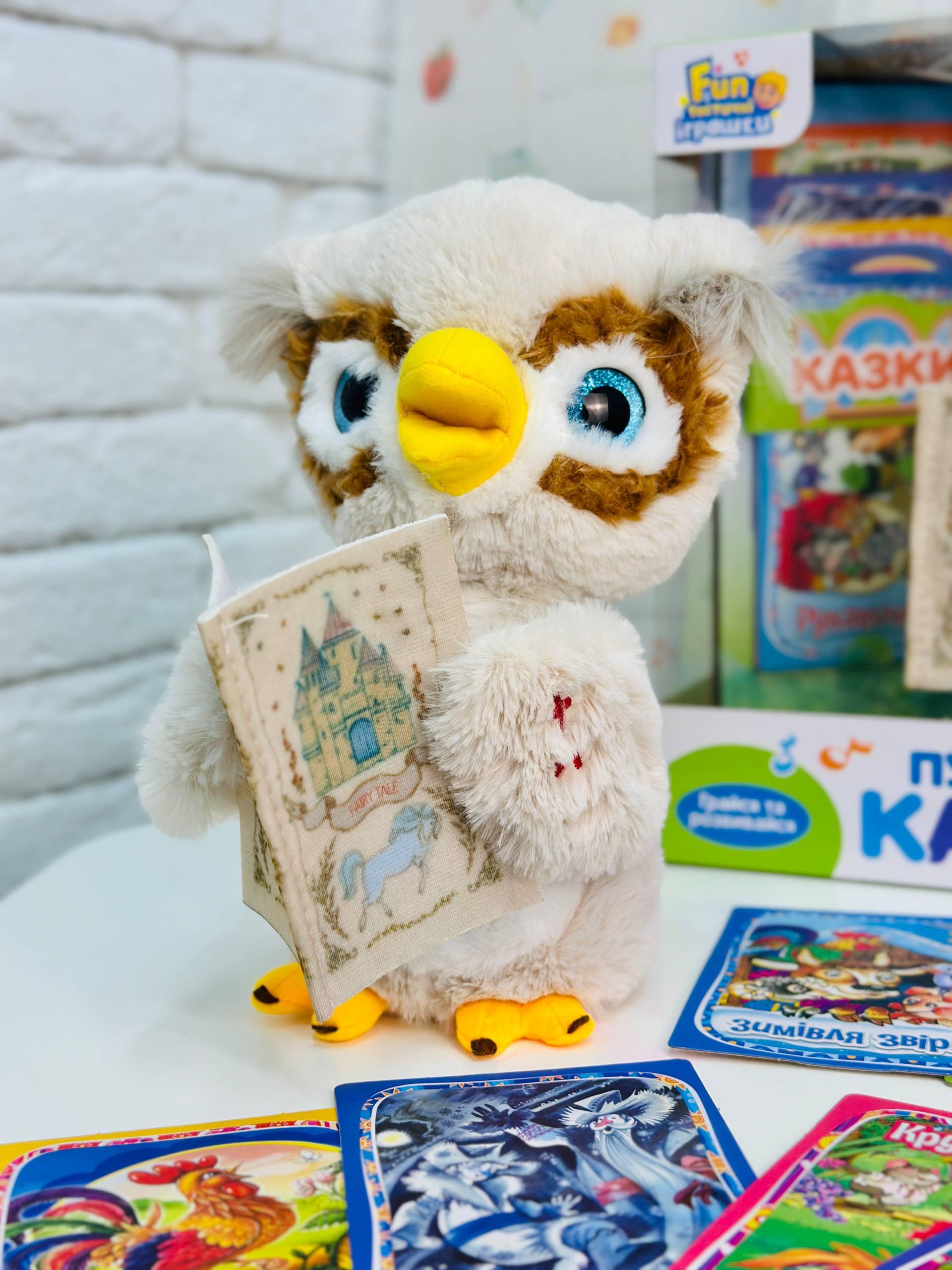 Интерактивная сова плюшевая с украинскими сказками (2651)