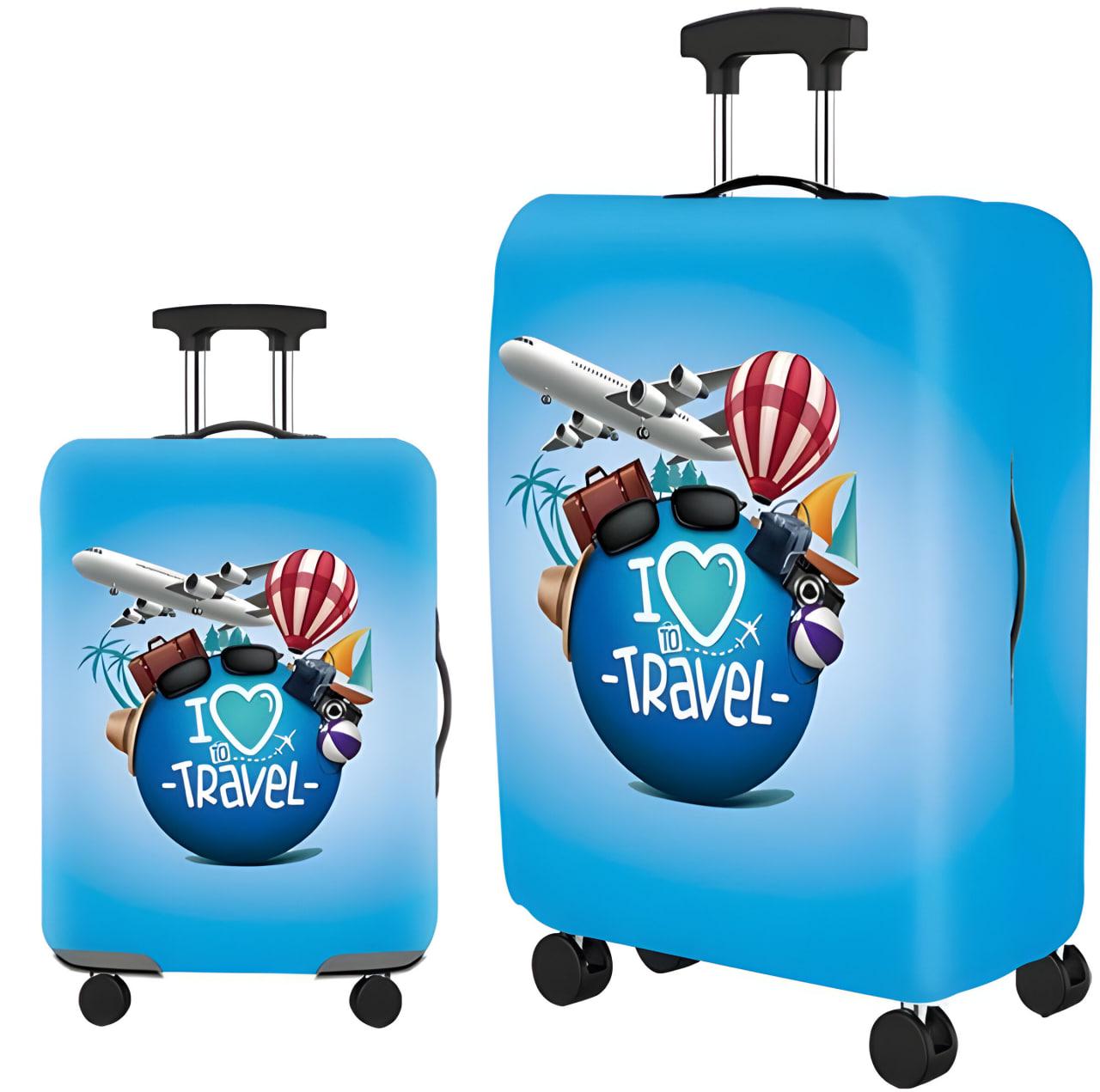 Чехол чемодан L Голубой (MRA-25-9) - фото 2