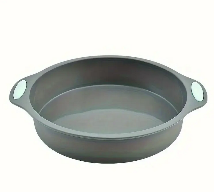 Форма силіконова для пирогів та тортів кругла з ручками 22 см Сірий (SAM-00287)