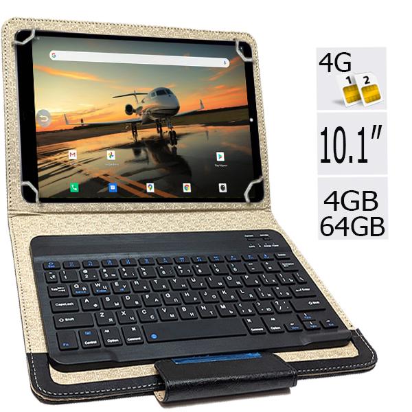 Планшет-телефон Adronix MT Pad 464 LTE 4GB/64GB IPS 10/1'' с чехлом с Bluetooth клавиатурой Black (24980483) - фото 2 Планшет-телефон Adronix MT Pad 464 LTE 4GB/64GB IPS 10/1'' с чехлом с Bluetooth клавиатурой Black (24980483) - фото 2