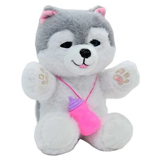 Интерактивная игрушка Країна Іграшок Песик из текстиля 22х10х32 см Бело-серый (150-98-BF2511WT)