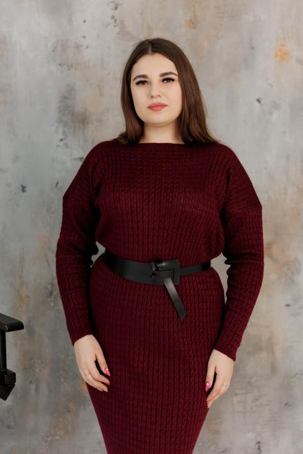 Сукня ART KNIT Андреа з бордовим люрексом M/L Бордо (43536) - фото 7