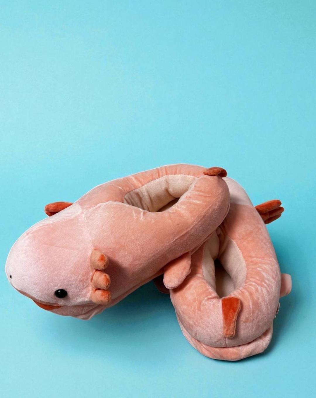 Капці домашні плюшеві Аксолотль аніме р. 32-39 Бежевий - фото 3