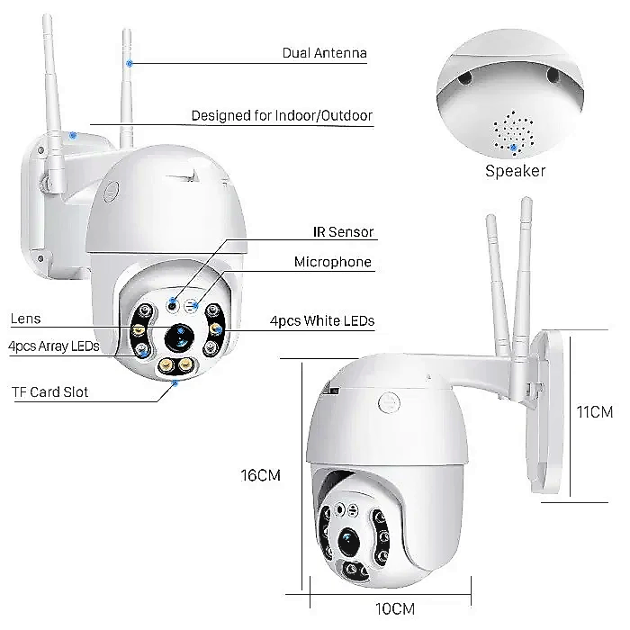 Камера відеоспостереження вулична iCSee PTZ-L8 IP WiFi 2Mp IP66 з віддаленим доступом та блоком живлення (1352) - фото 7