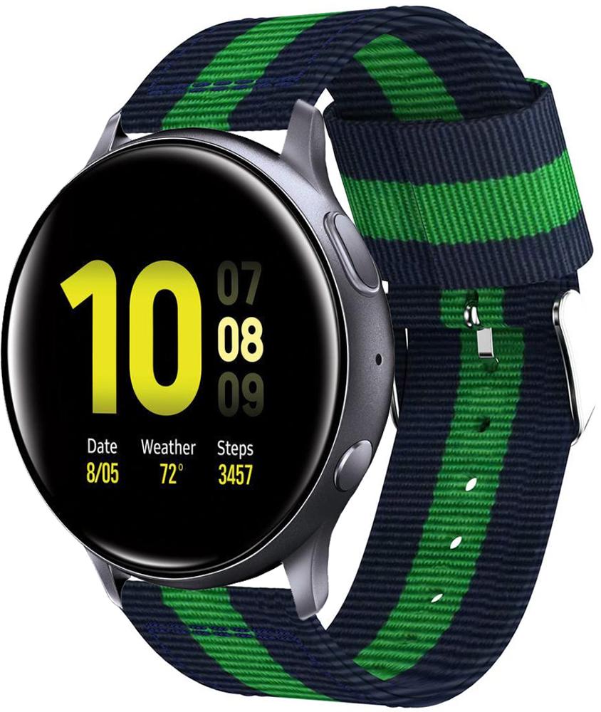 Ремешок тканевый Canvas для Galaxy Watch Active 2 40/44 мм Blue/Green (20542)