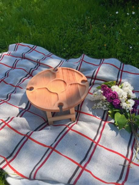 Столик винний на 4 келихи бук 35х35х17 см (008ст) - фото 5