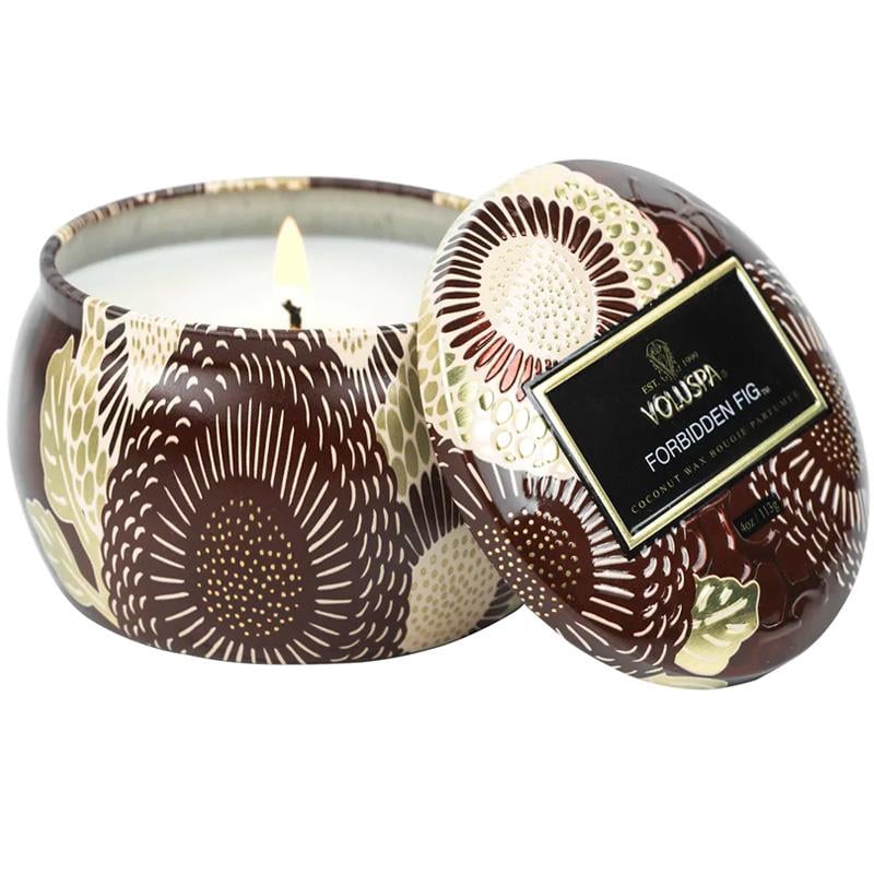 Свеча ароматическая Voluspa Japonica Forbidden Fig 113 г металлическая шкатулка (111002617)