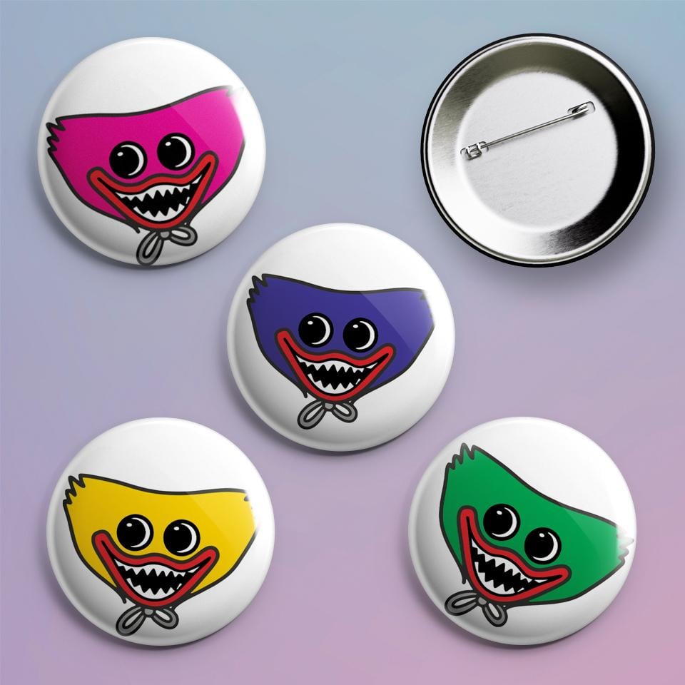 Значки на рюкзак с принтом игры Huggy Wuggy Kissy Missy 4 шт.
