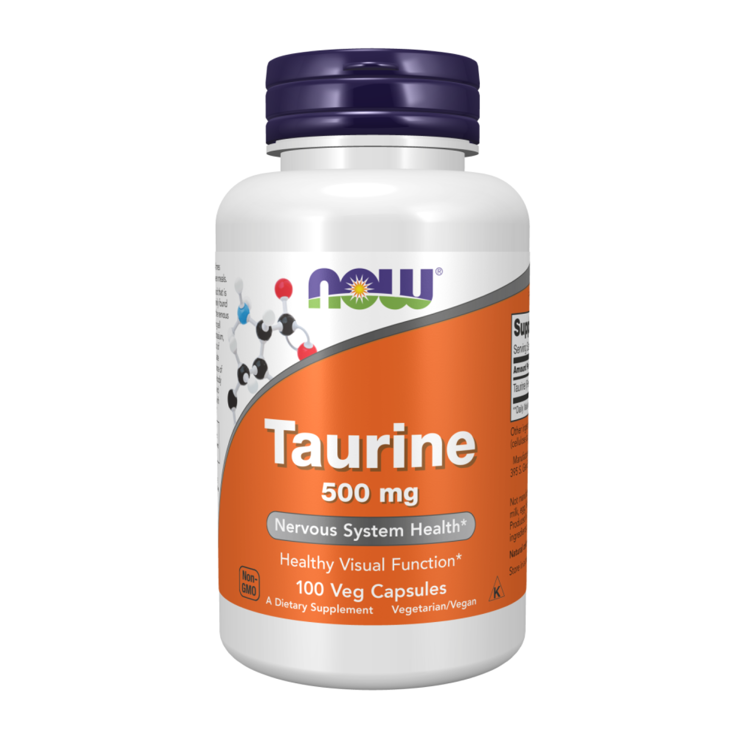 Дієтична добавка Now Foods Taurine 500 мг 100 капс. (CO002722)