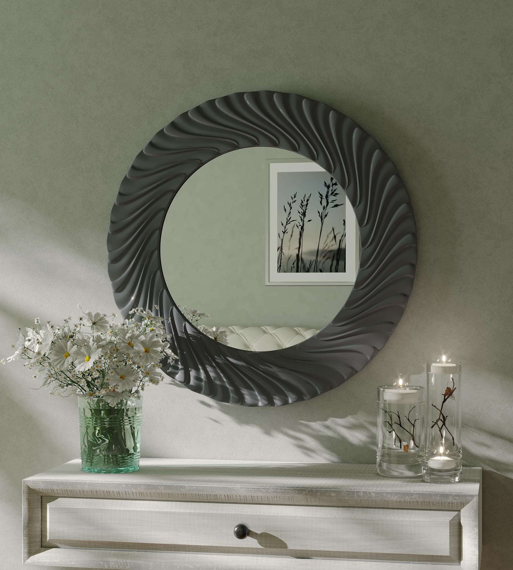 Зеркало настенное VELKA Versilia в графитовой раме 80 см (VVG80)