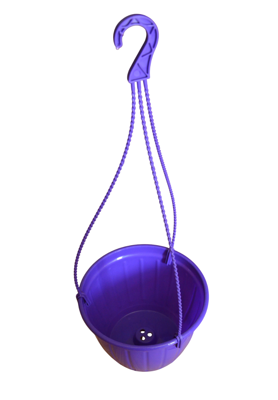 Горщик підвісний для квітів з підвісом d 19 см Фіолетовий