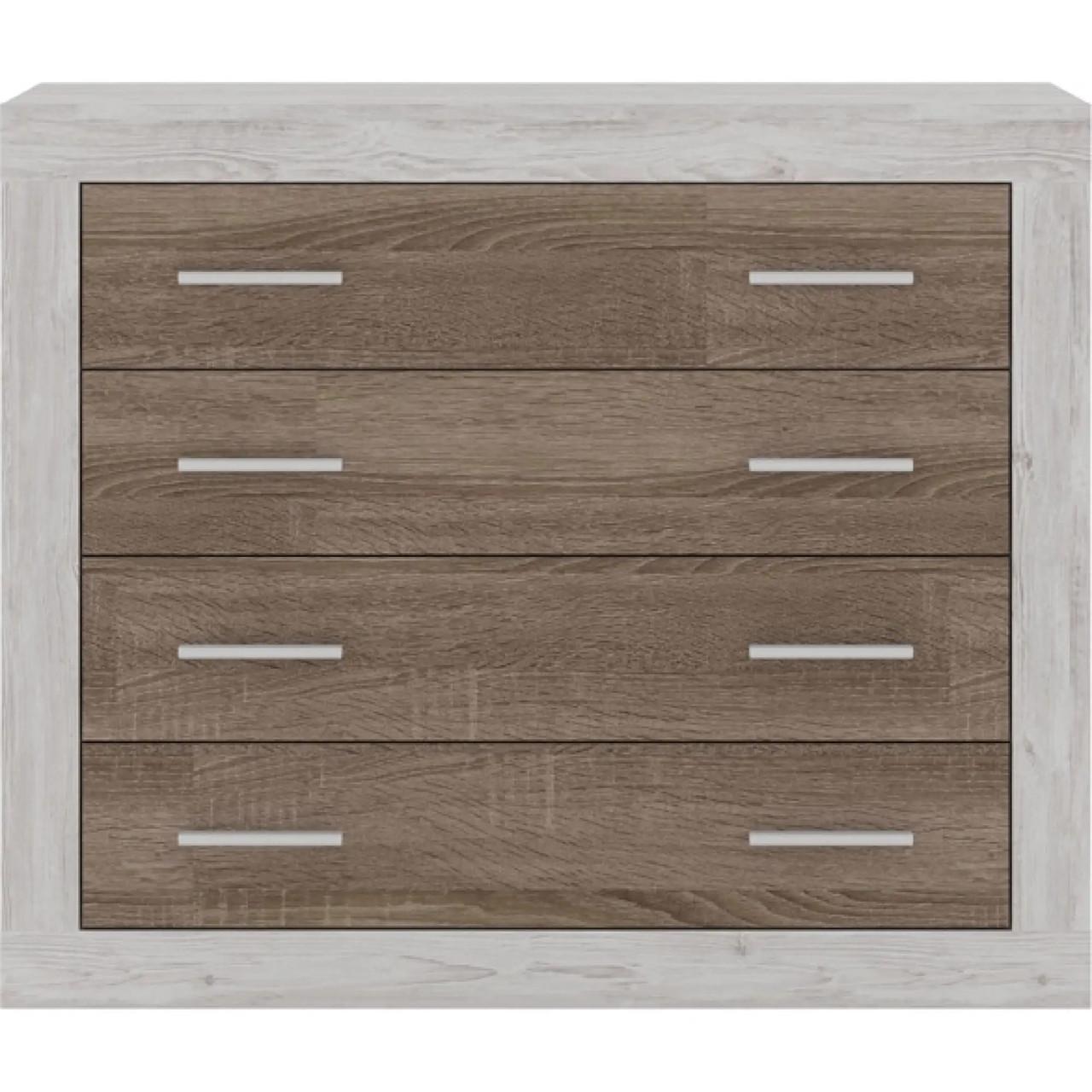 Комод в спальню Гербор Сара KOM4S Сосна Каньон/Дуб Сонома Трюфель (GRB-1151)