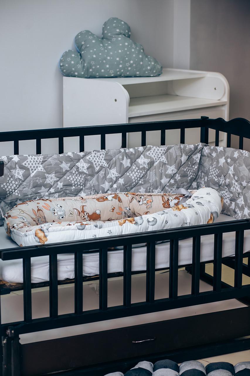 Кокон-гніздо для немовлят Зайченята 90x60 см Білий (1333727073) - фото 2 Кокон-гніздо для немовлят Зайченята 90x60 см Білий (1333727073) - фото 2