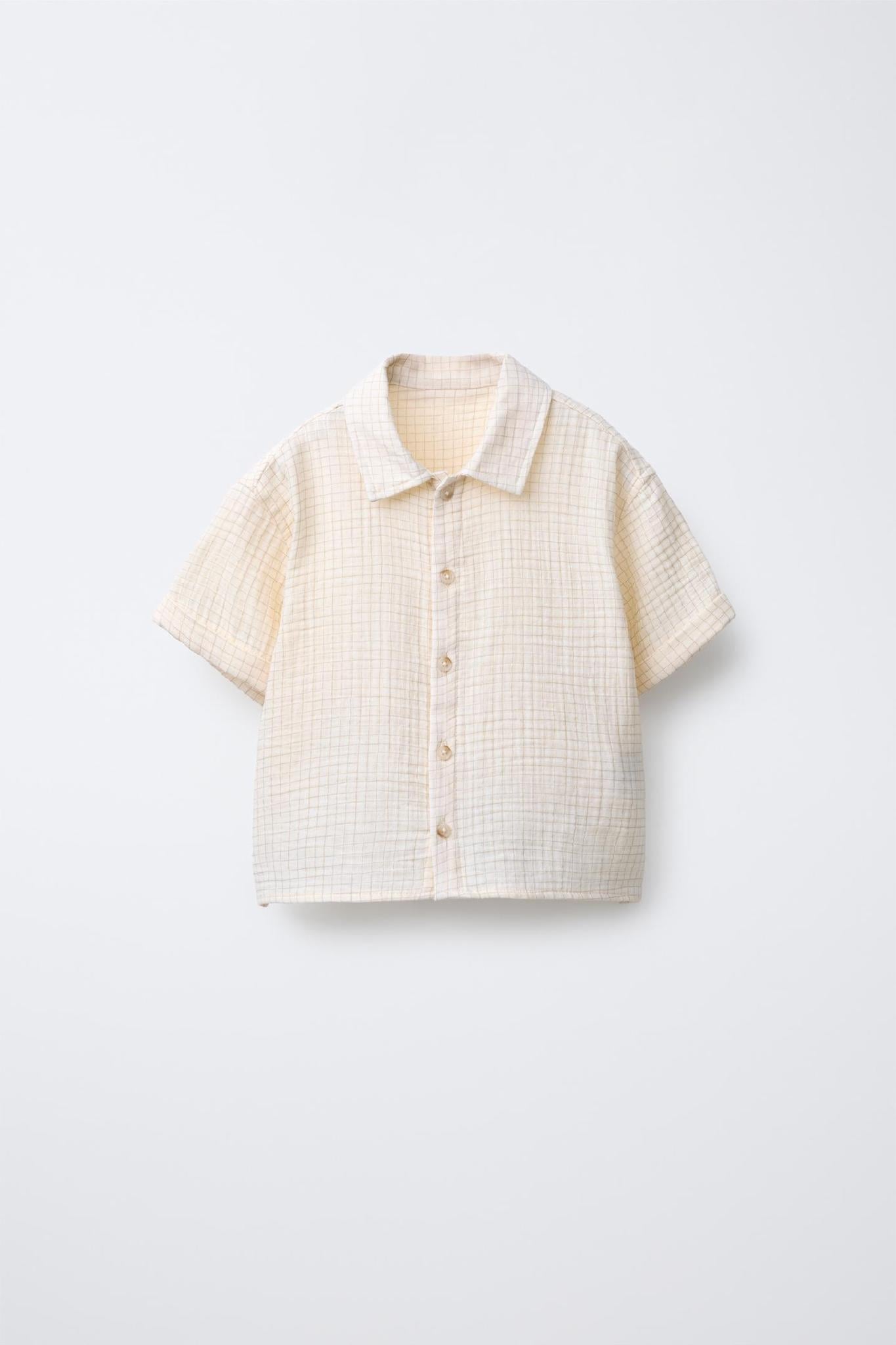 Сорочка дитяча для хлопчика Zara 104 см Бежевий (25072509A) Сорочка дитяча для хлопчика Zara 104 см Бежевий (25072509A)