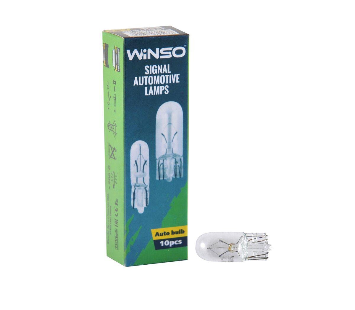 Лампа накаливания Winso 24V W5W 5W W2.1x9.5d, 10шт