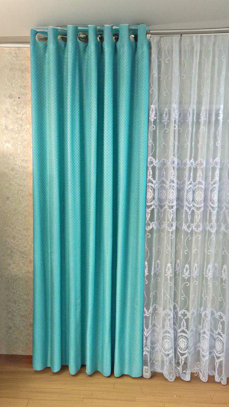 Штора Жаккардова роскошь на люверсах 270х250 см Бирюзовый - фото 1