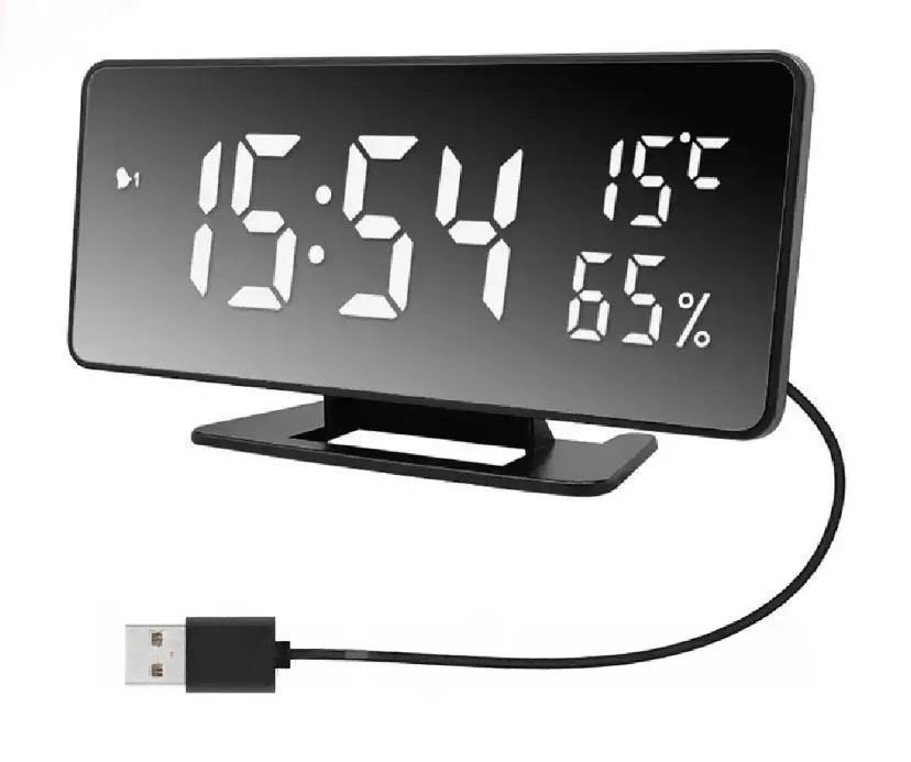 Часы настольные VST 888Y-6 с гигрометром Белый (2773)