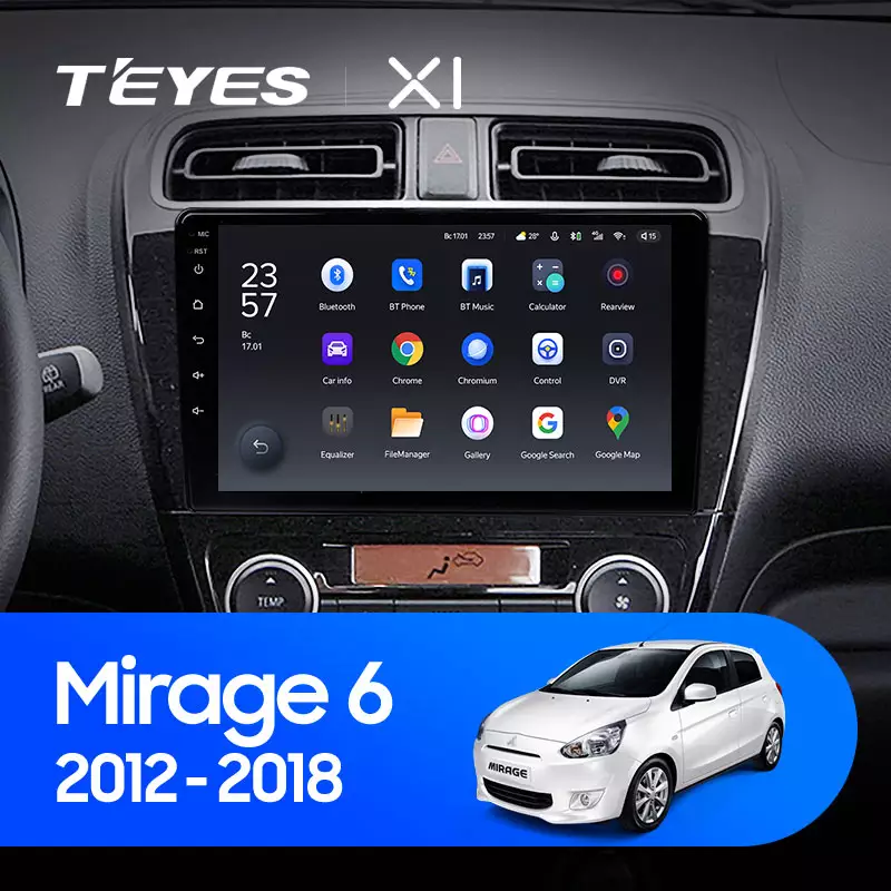 Автомагнітола штатна Teyes X1 для Mitsubishi Mirage 6 2012-2018 Android X1 2+32G Wi-Fi/4G (1649185701) - фото 3