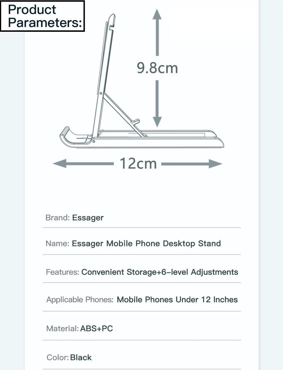 Настільна підставка Essager для планшету Black (25397468) - фото 9 Настільна підставка Essager для планшету Black (25397468) - фото 9