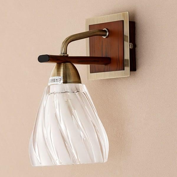 Бра Flora під дерево з плафоном зі скла (NN018/1W)