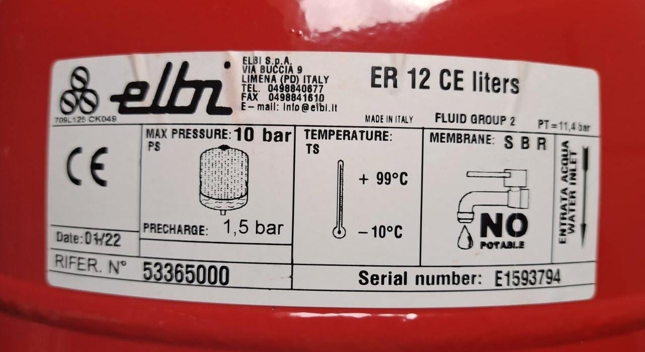 Розширювальний бак для систем опалення Elbi ER 12 CE 12 л (A102L20) - фото 3