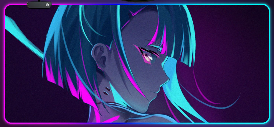 Коврик для мышки с Аниме принтом Cyberpunk LED подсветка 800х300х4 мм (1706) Коврик для мышки с Аниме принтом Cyberpunk LED подсветка 800х300х4 мм (1706)