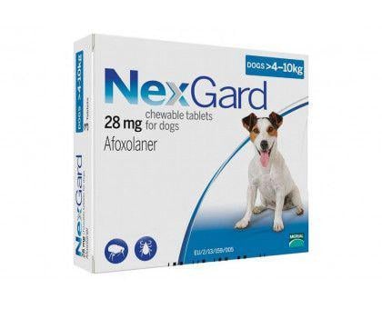 Таблетки NexGard от блох и клещей для собак M 4-10 кг 3 таблетки