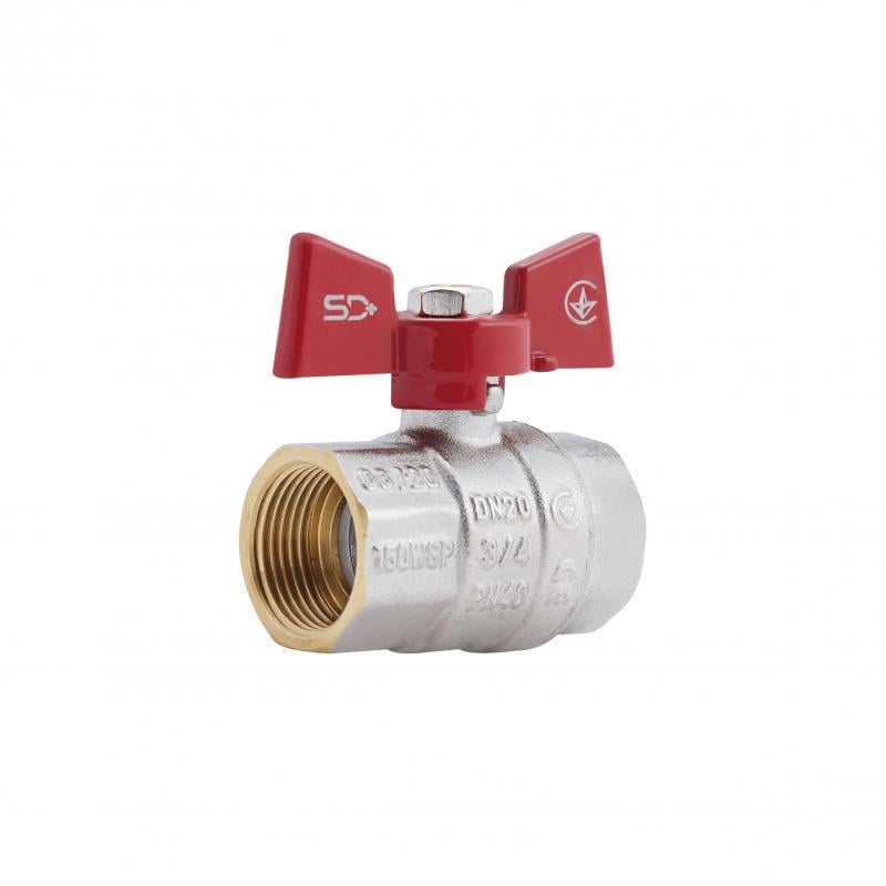 Кран шаровый SD Plus ВР для воды бабочка 3/4" (SD602NW20PN40)