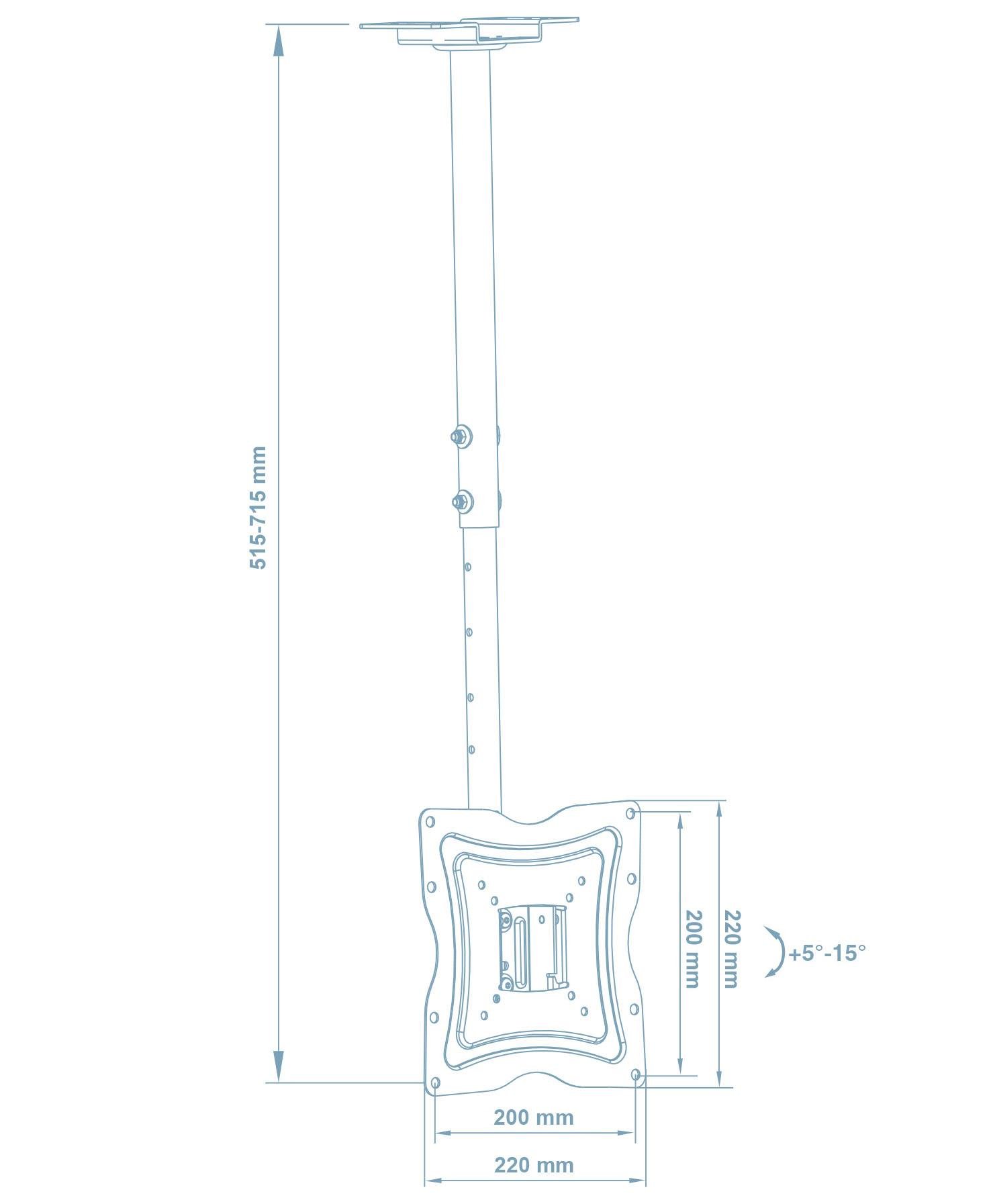 Кріплення для телевізора Walfix CM-20B стельове (27039893) - фото 2 Кріплення для телевізора Walfix CM-20B стельове (27039893) - фото 2