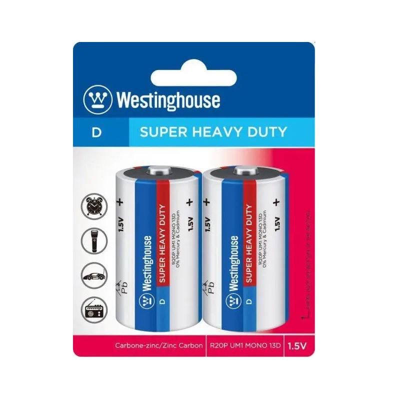 Батарейка солевая Westinghouse Super Heavy Duty D/R20 2 шт. (9429413)