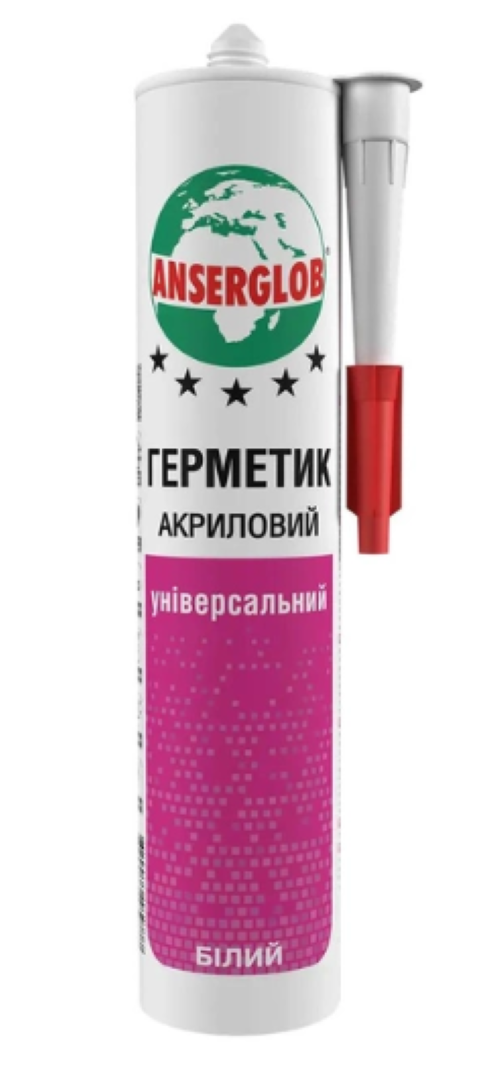 Герметик ANSERGLOB акриловий універсальний 280 мл Білий (16547)