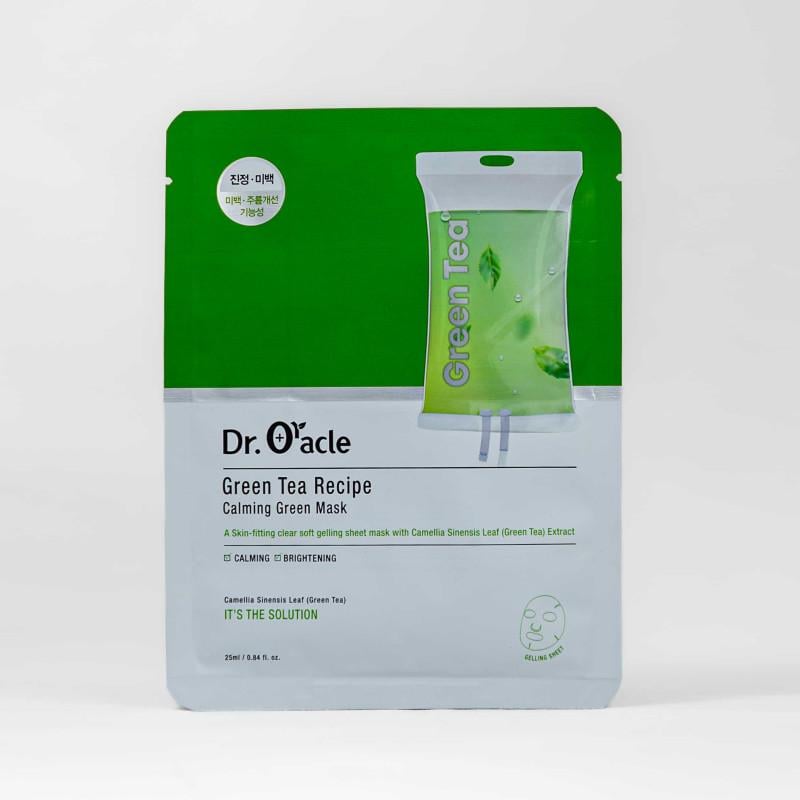 Маска для обличчя тканинна заспокійлива Dr. Oracle Green Tea Recipe Calming Green Mask 1ea із зеленим чаєм (731859)