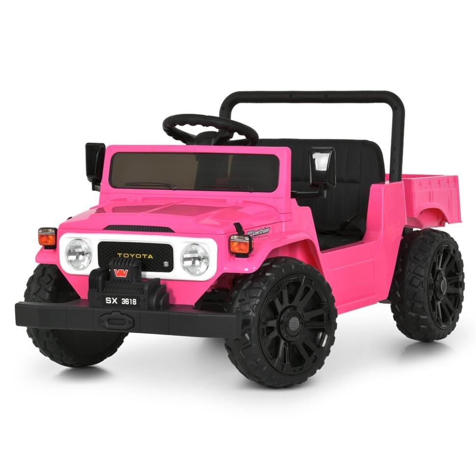 Детский электрический джип Bambi Toyota 12V одноместный до 50 кг Розовый (DE-169-E-909)