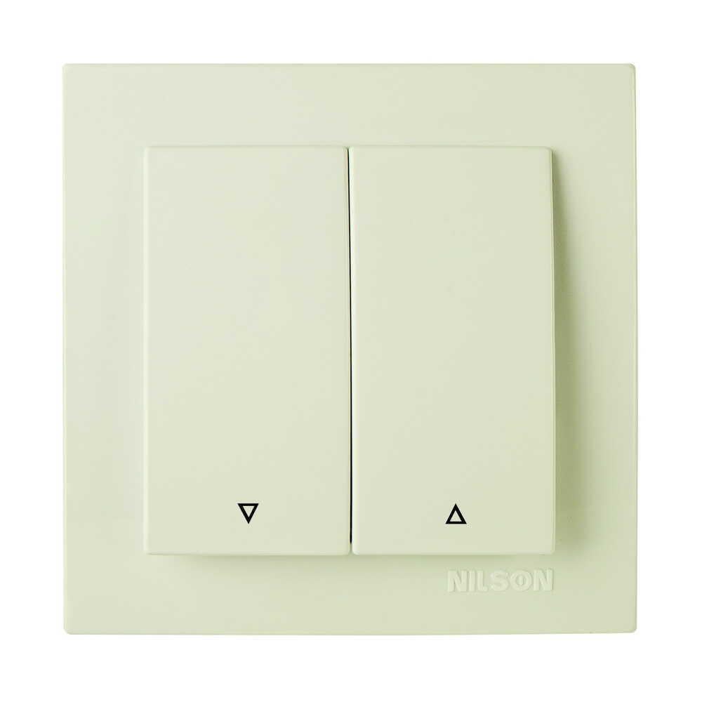 Вимикач двоклавішний Nilson Touran жалюзі Кремовий (24121011)