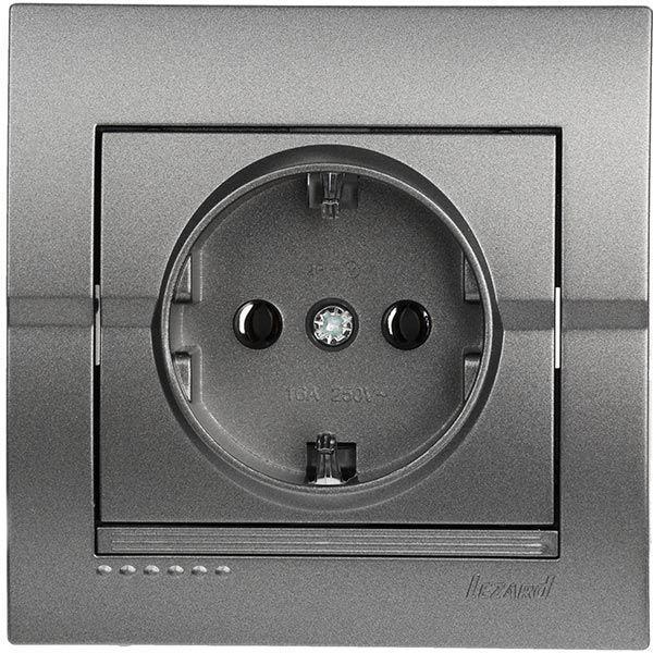 Розетка Deriy 702-2929-122B 1-я с/з Графитовый металлик (00000039533)