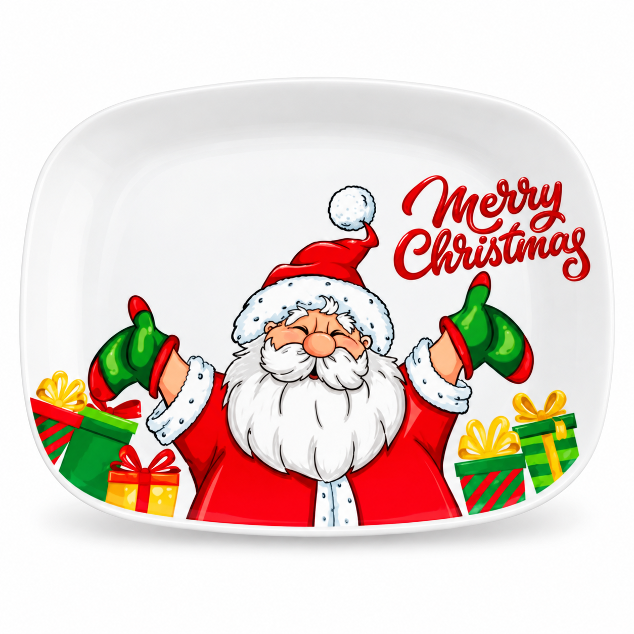 Тарелка GalleryGlass Parma Merry Christmas Santa прямоугольная 21х18 см (85006177)