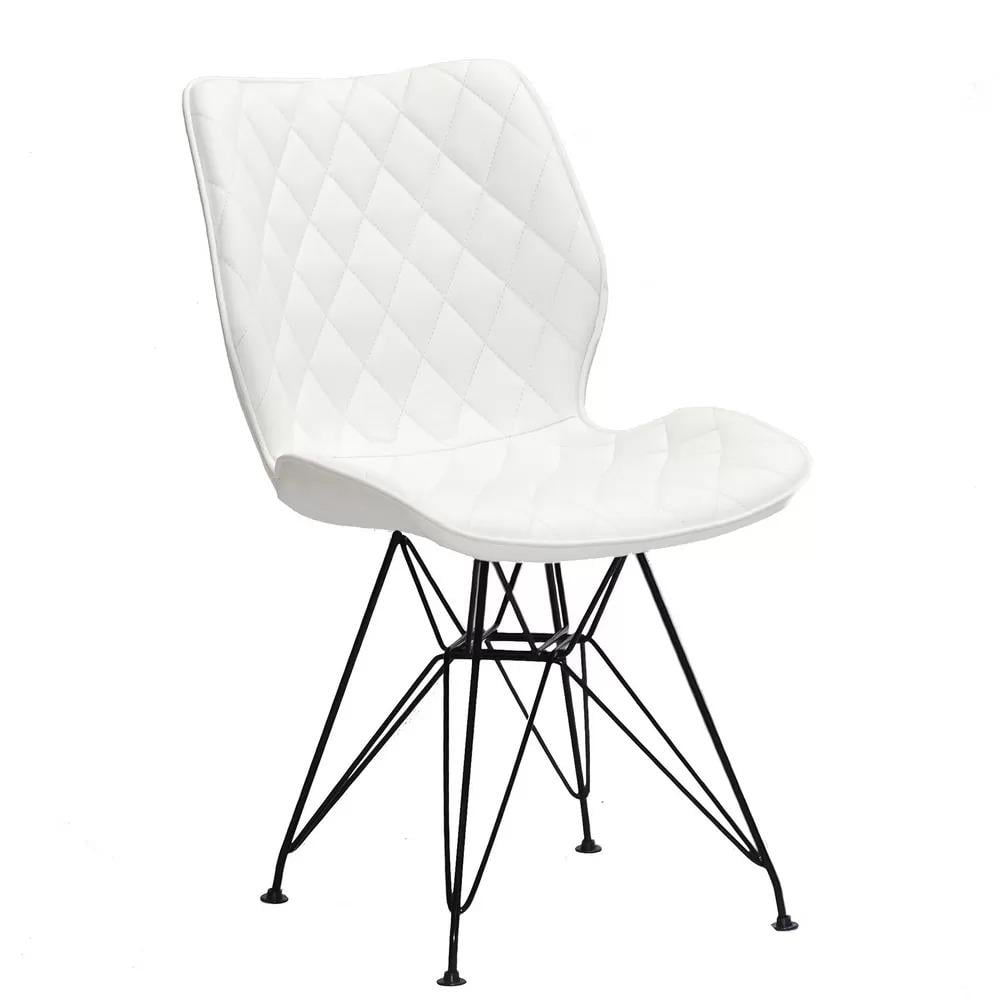 Стул KRISTIAN METALL Black ML экокожа Белый (114381)
