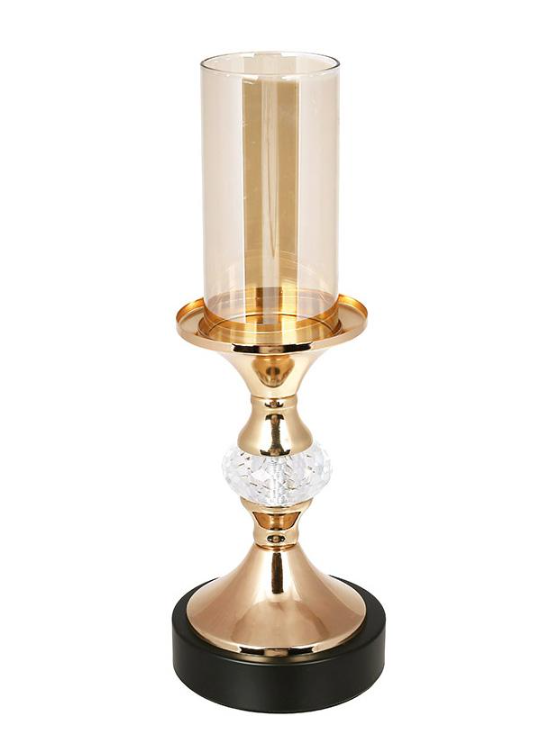 Подсвечник металлический со стеклянной колбой Golden Aura 28 см (BD-448-071)